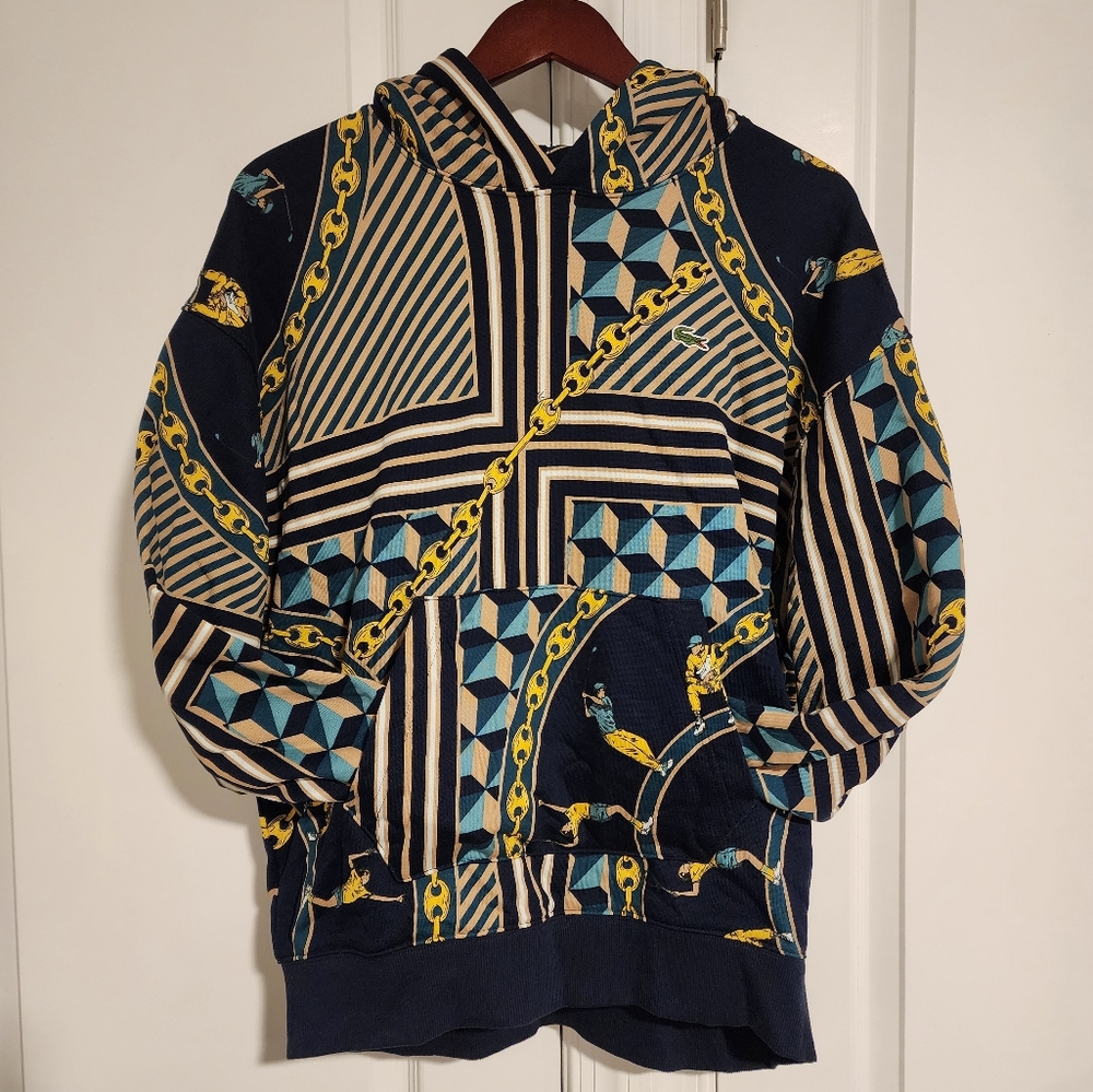 Lacoste Gold Digger Tennis Golf Geometric Luxury Versace Pattern Pullover Hoodie